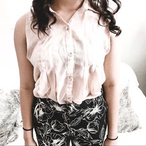 Delicate lace button blouse